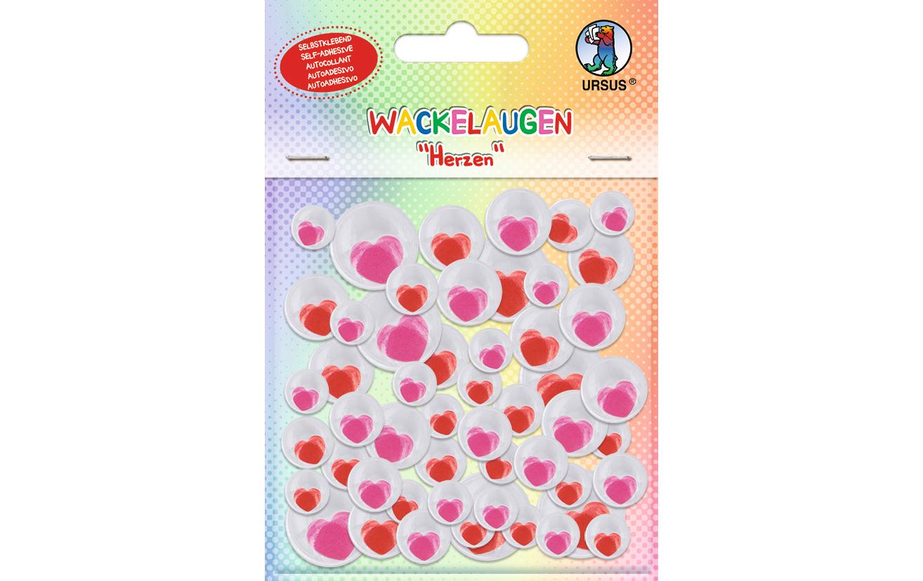 Wackelaugen Herzen 52 StückBastelaugen