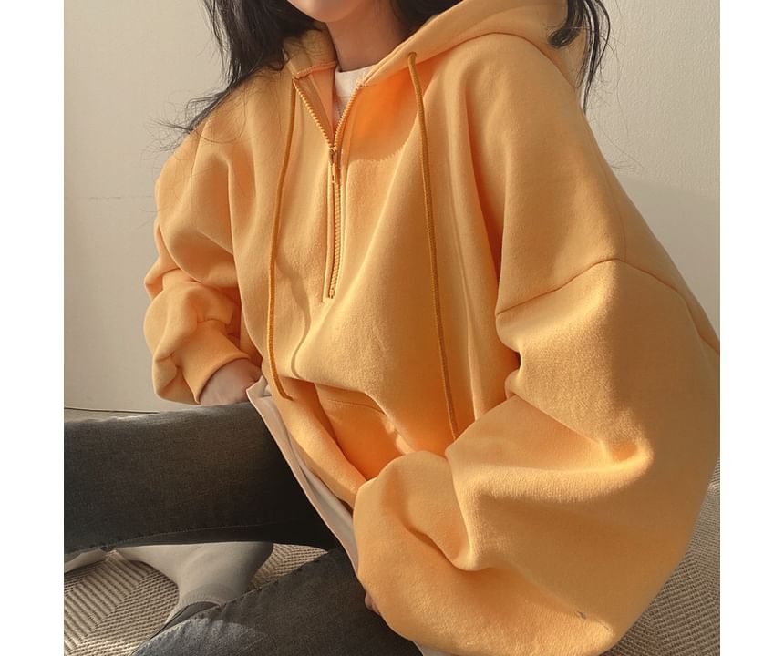Bolgivy - Effen hoodie met halve rits