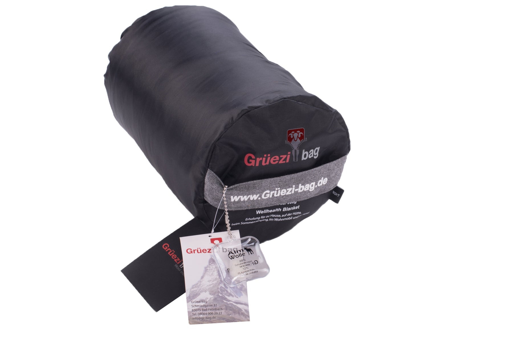 Grüezi Bag WellhealthBlanket Wool Melange Schlafsack grau