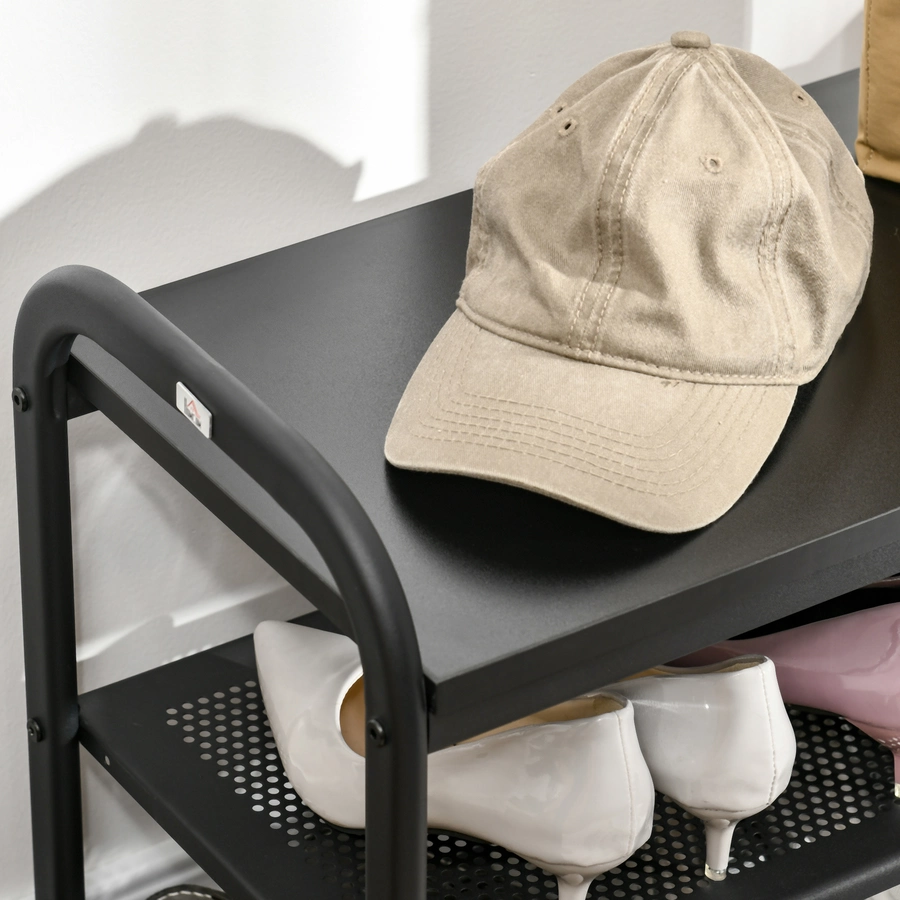 HOMCOM Schuhbank mit Sitzbank schwarz