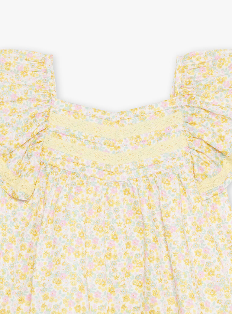 Robe jaune fleurie