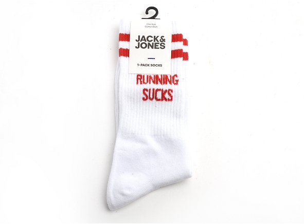 Jack and jones famille accessoires jacstatement text tennis sock rouge