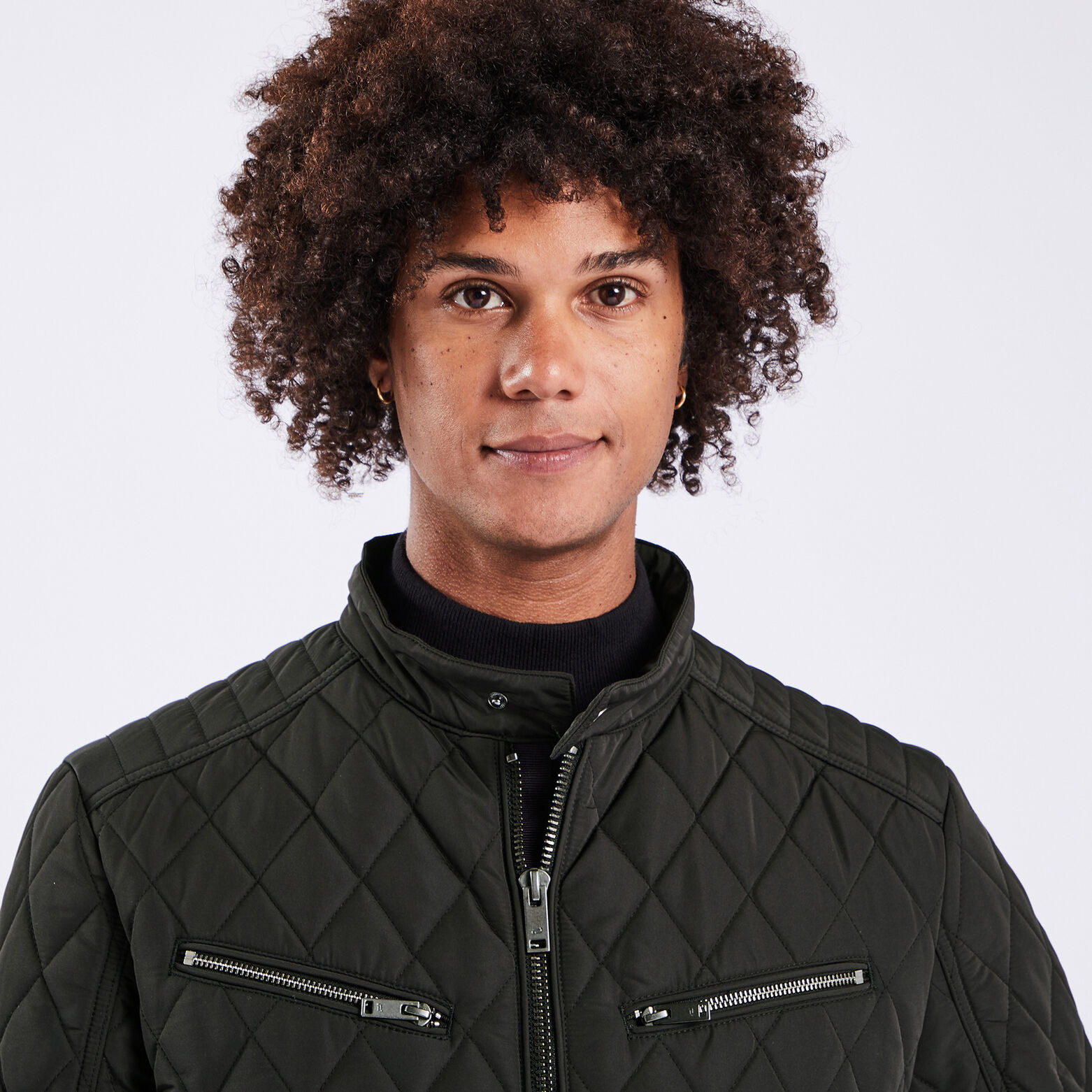Blouson col biker Noir