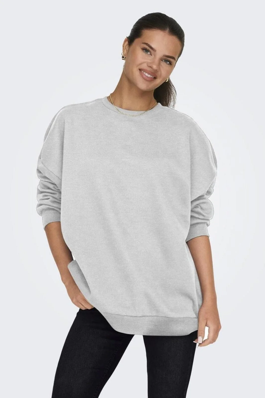 Only Onldaze L/S Oversize O-Neck Swt 4618896 light grey melange