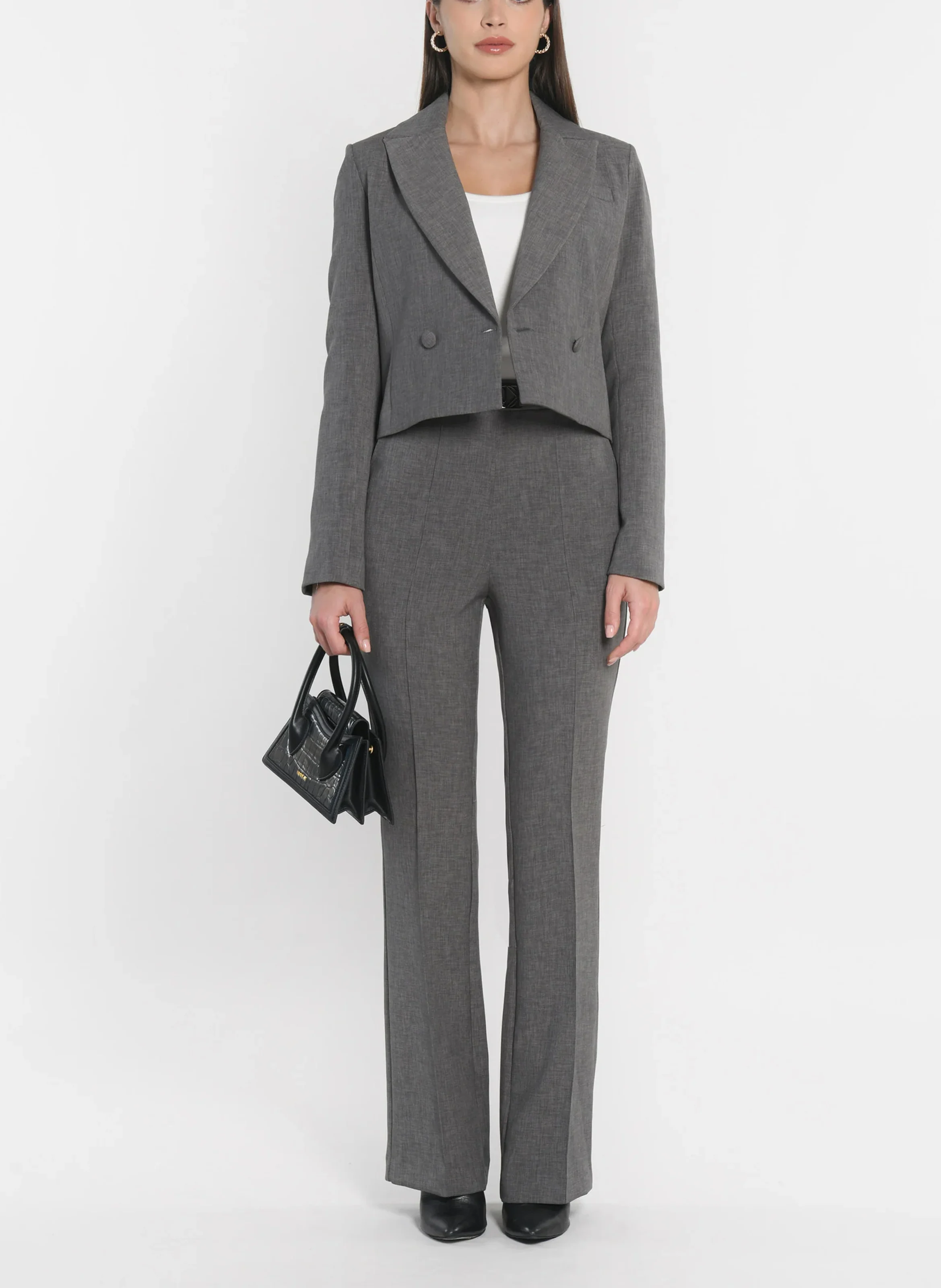 TESSA - Veste col tailleur| Gris