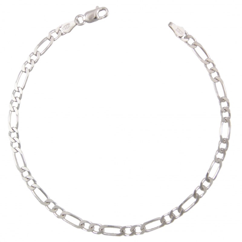 Bracelet Argent 925/000 Maille Figaro Alternée 1+2 - Homme - 21cm