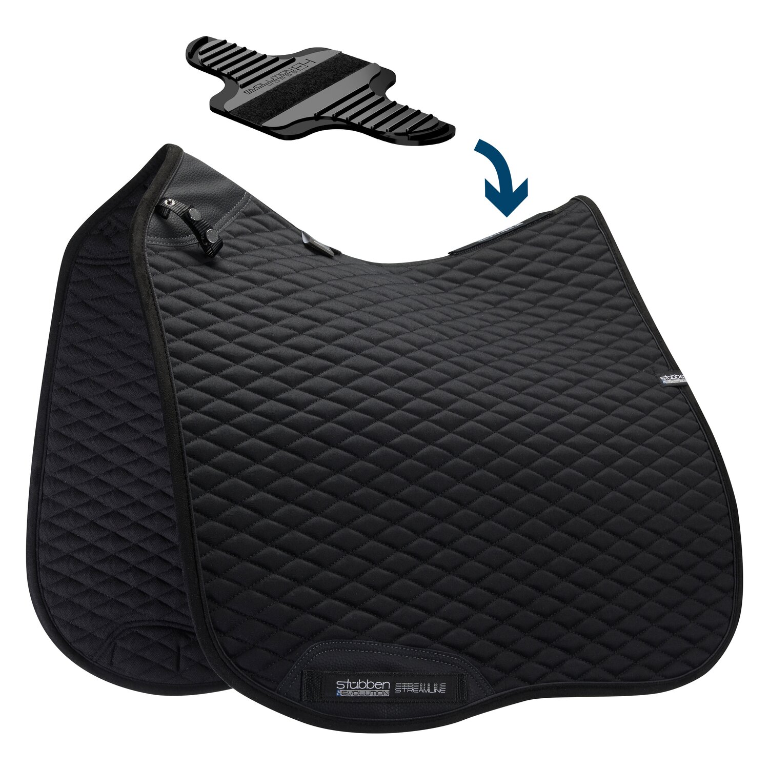 Stübben Dressur-Schabracke Streamline Close Contact  - schwarz - Warmblut/Dressur