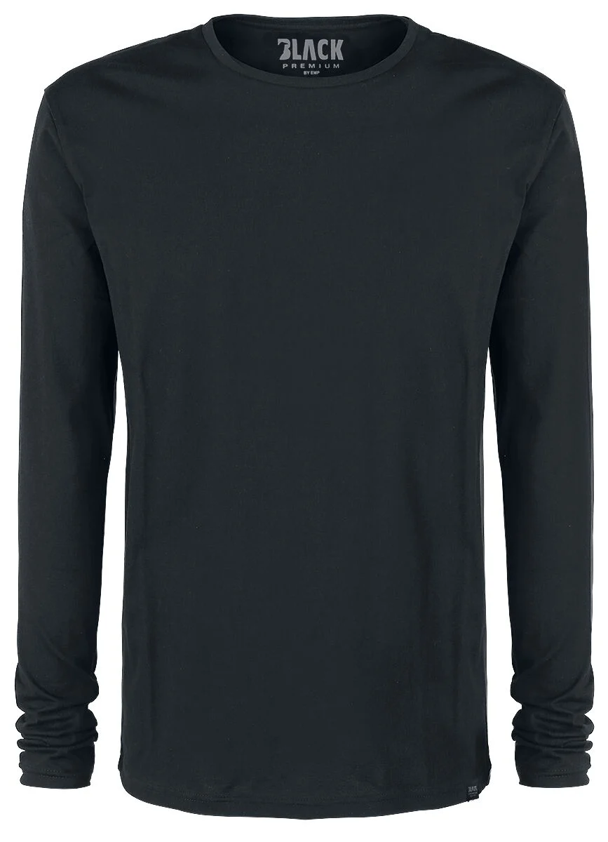 Lot De Deux Hauts Noirs Manches-Longues Ras-Du-COu & Col En V | Black Premium by EMP T-shirt manches longues