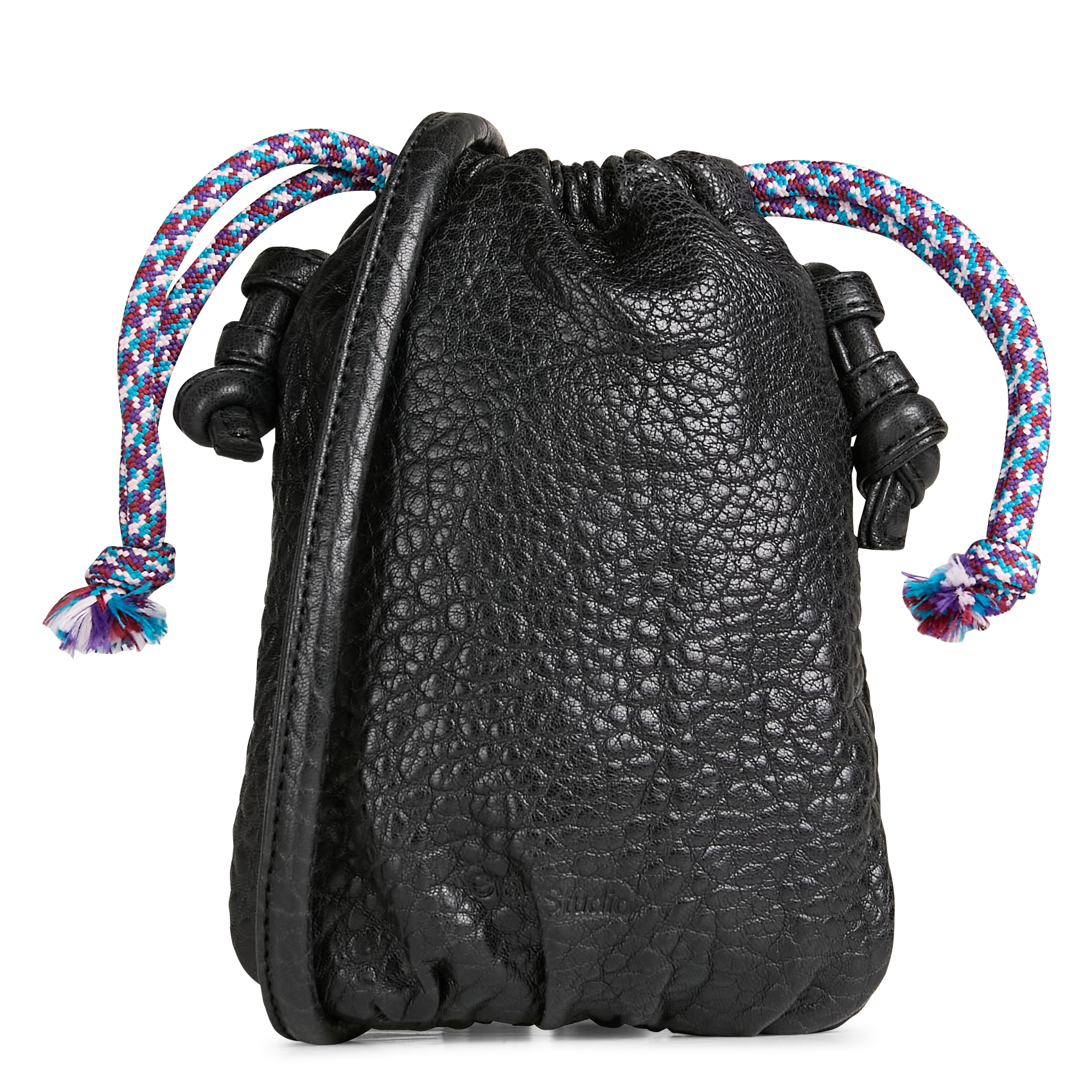 MILLI - Sac bourse en cuir craquelé | Noir