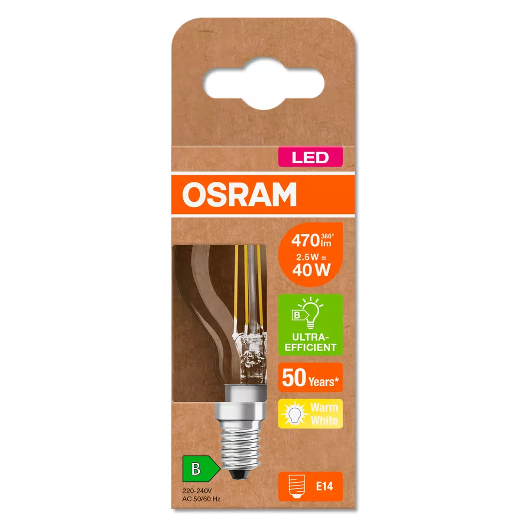 LED-Tropfen E14/2,5 Watt/Energie B