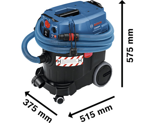 Bosch Professional GAS 35 H AFC nat-/droogzuiger, inclusief kierenzuigmond, vloerzuigmondset en 5 m slang, Ø 35 mm, antistatische H-klasse stofzuiger