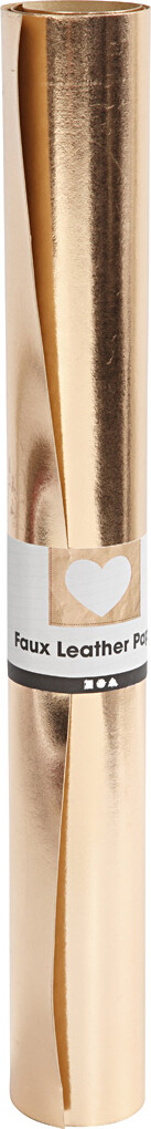 Læderpapir - Ensfarvet - Folie - 350 G - Rosaguld - 49X100 CM