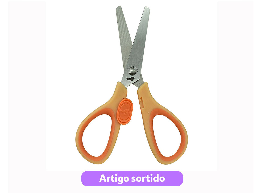 TESOURA PARA ESQUERDINOS AUCHAN 13CM CORES SORTIDAS