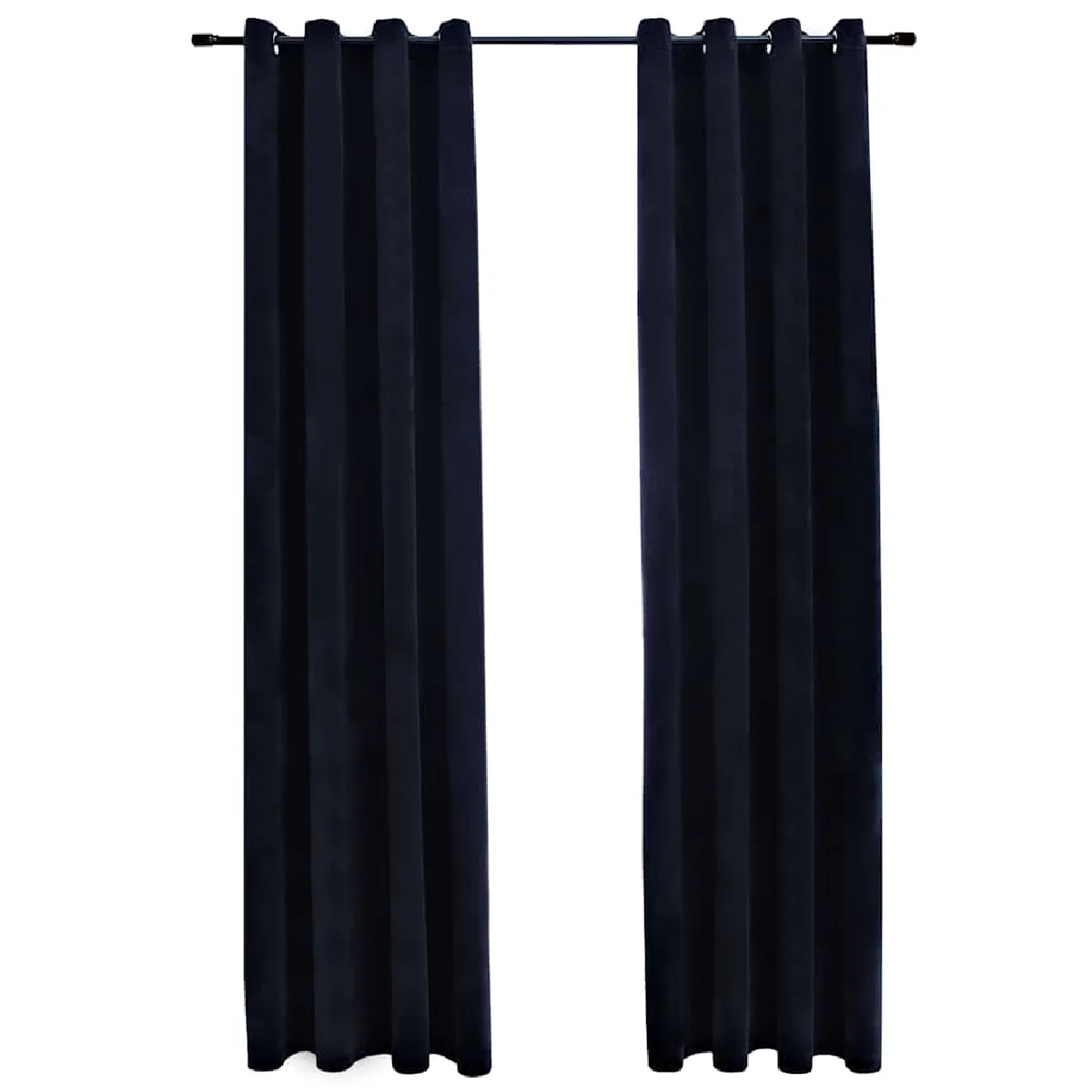 vidaXL Rideaux Occultants Velours - Noir - 140x225 cm