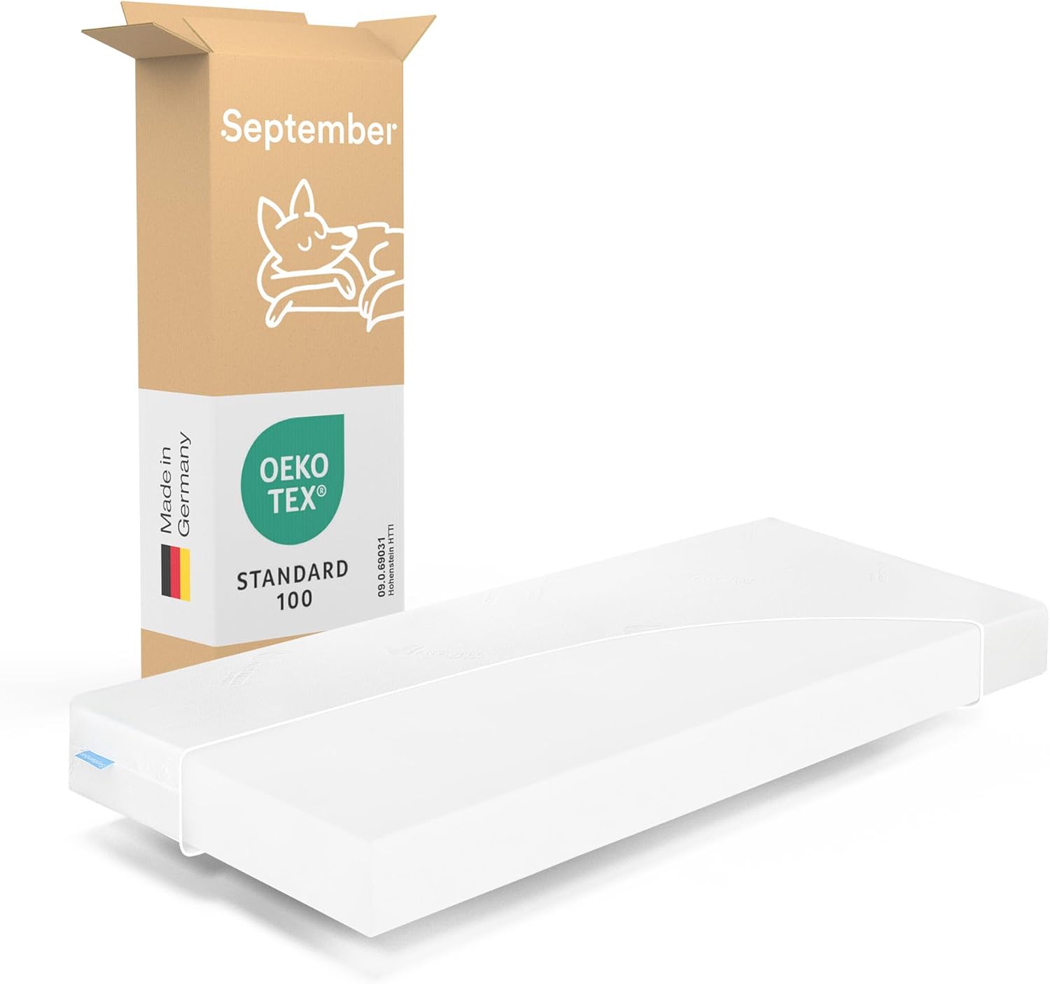 September – Matratze 200x200 cm Komfortschaum mit 14 cm Höhe – Komfortschaummatratze mittelweicher Härtegrad H2/H3 für Betten, Boxspringbetten – Oeko-TEX® Standard 100 zert. – Bezug bei 60°C waschbar