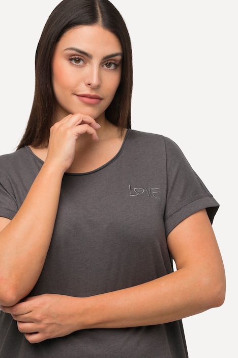 Loungewear-Shirt, Oversized, Stickerei, Rundhals, Halbarm