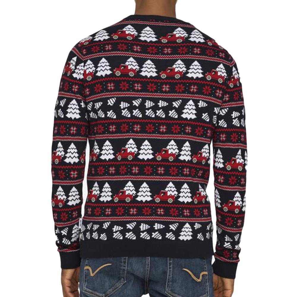 Only & Sons Pull de Noël Marine/Rouge Homme Only & Sons Xmas