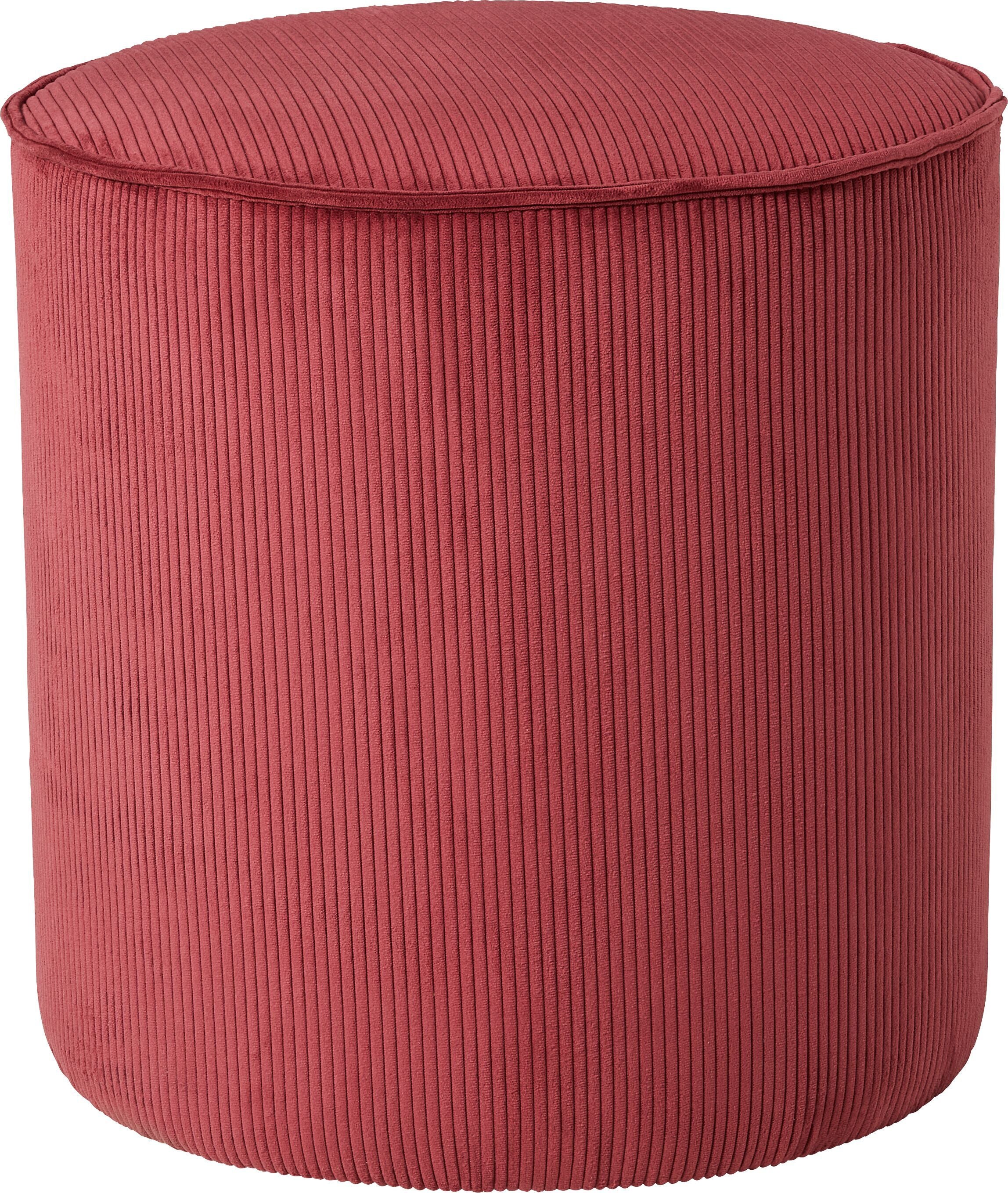 MIRAY Hocker Cord Stoff, bordeaux - Bordeaux / H: 44.5 cm