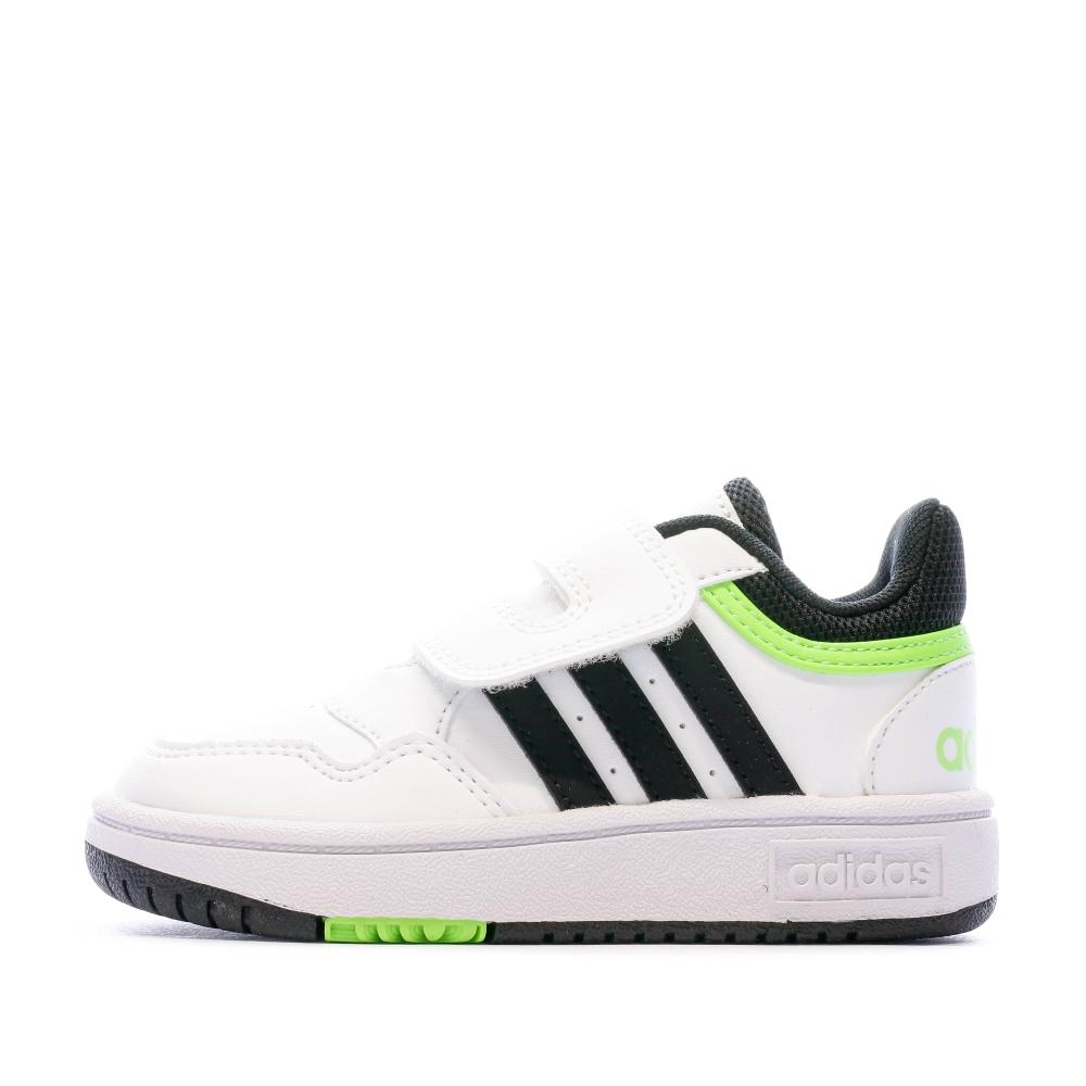 Adidas Baskets Verte/Blanche Garçon Adidas Hoops 3.0