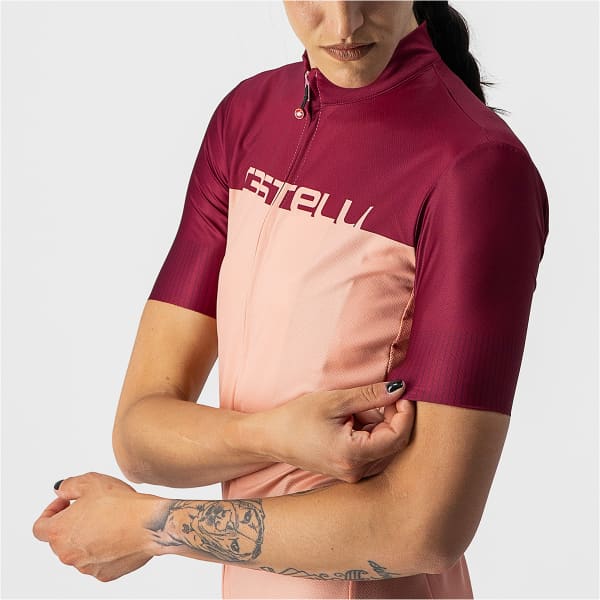 Maillot vélo CASTELLI VELOCISSIMA PECHE/BORDEAUX