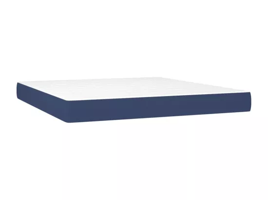 Sommier tapissier avec matelas et LED Bleu 160x200 cm Tissu