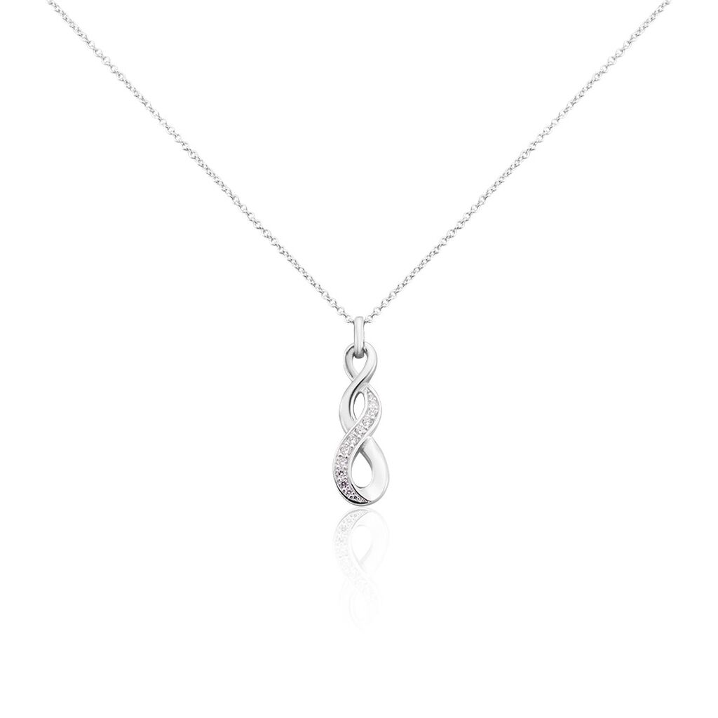 Collier Ayhan Argent Blanc Oxyde De Zirconium