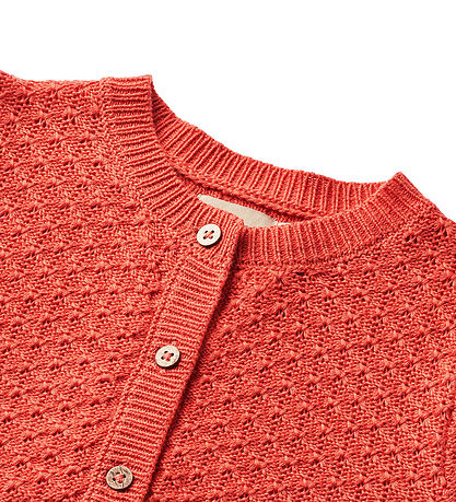 Wheat Cardigan - Strik - Magnella - Candy Rød m. Hulm?nster