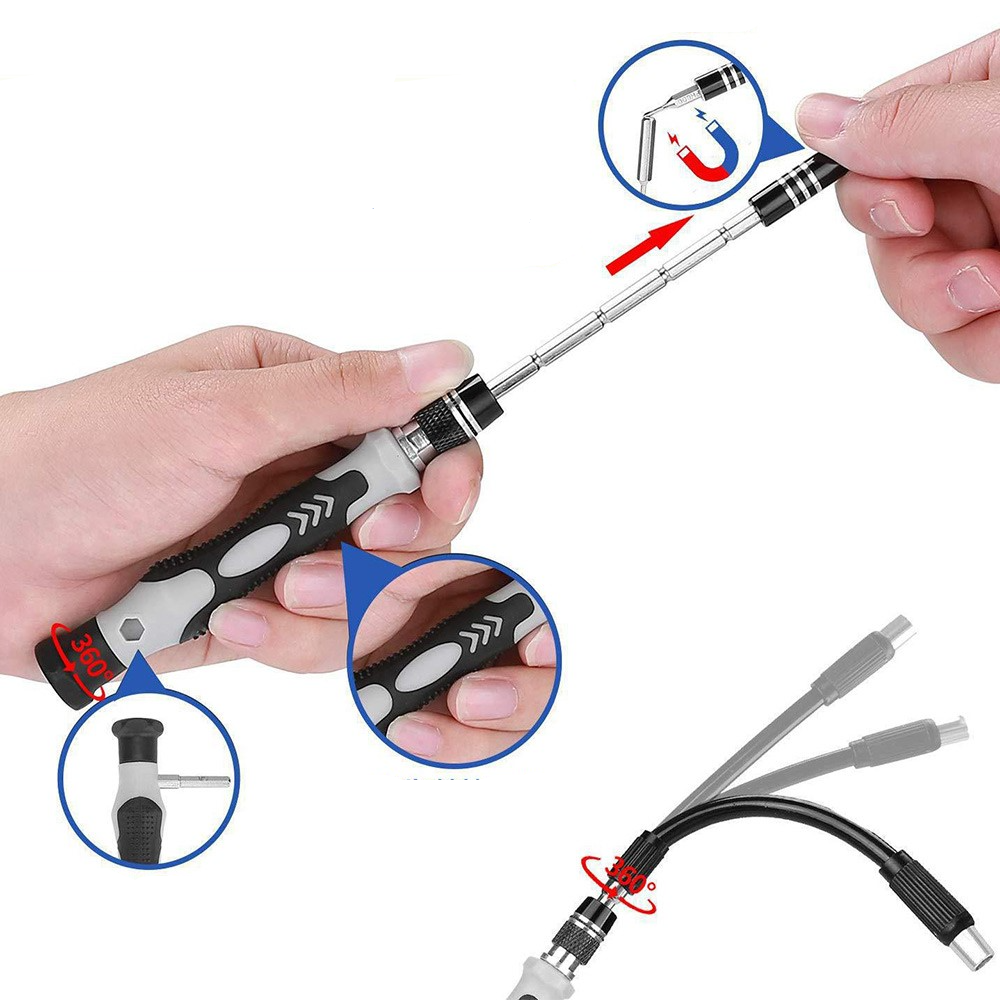 122in1 Profi Universal Werkzeug Set Handy Reparatur Schraubendreher / Öffnungswerkzeug   Aufbewahrungsbox - Schwarz