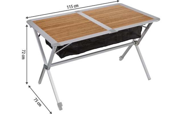 Berger Nera Bambus-Alu Rolltisch 115 x 75 cm