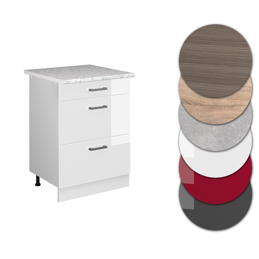 Vicco Schubladenunterschrank Küchenschrank Küchenzeile R-Line 40 cm Weiß Schublade