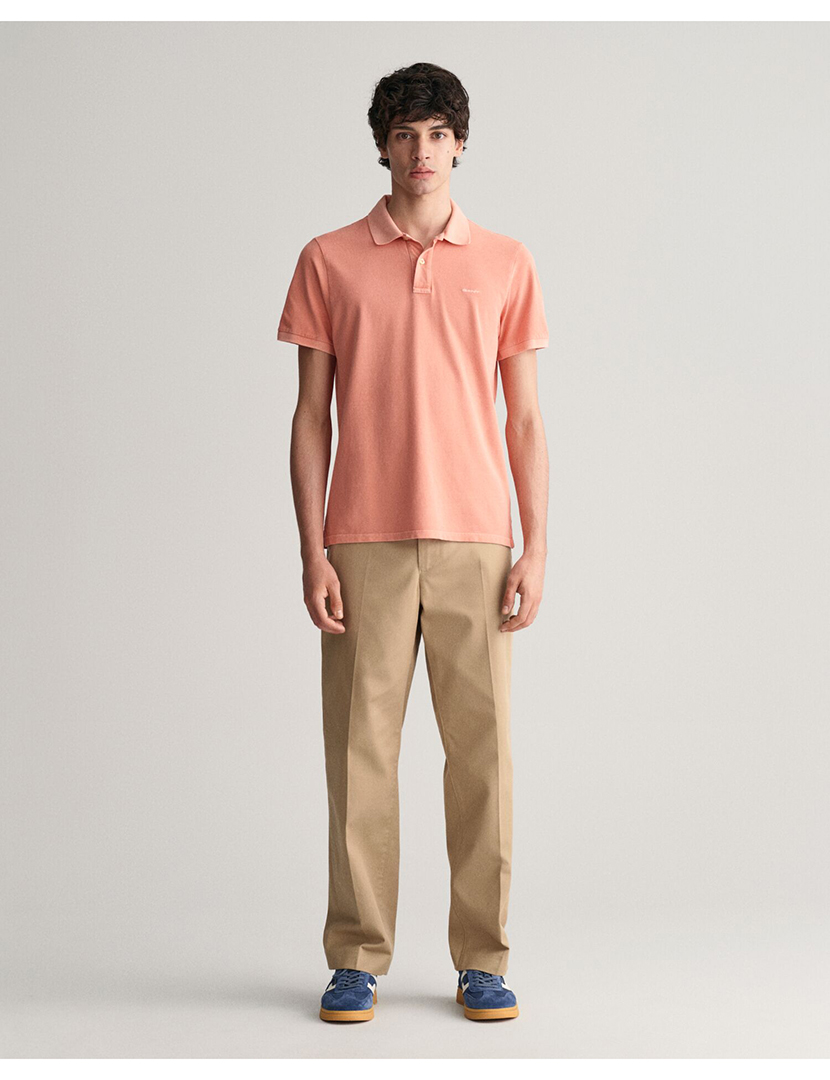 Sunfaded Piqué Polo Salmon Pink