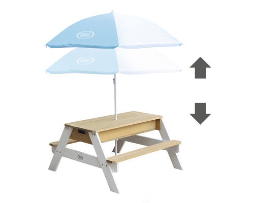Kinderpicknicktafel Nick, hout, bruin en wit