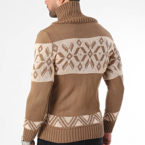 Pull Col Amplified Marron Beige