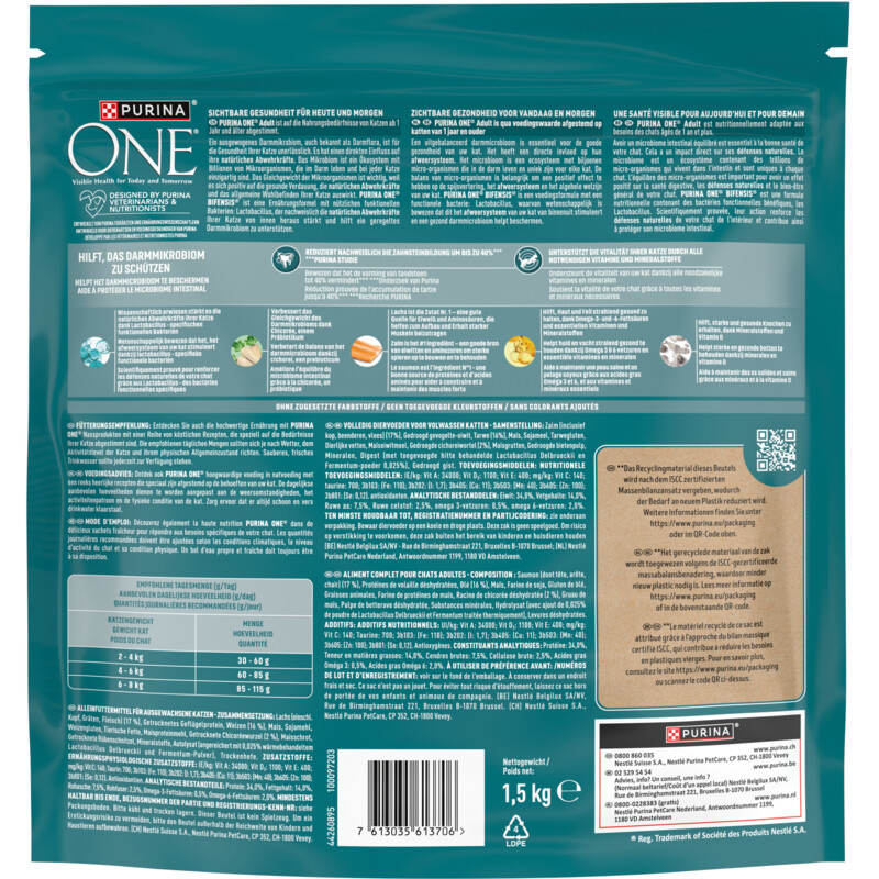 Purina ONE Adult rijk aan zalm