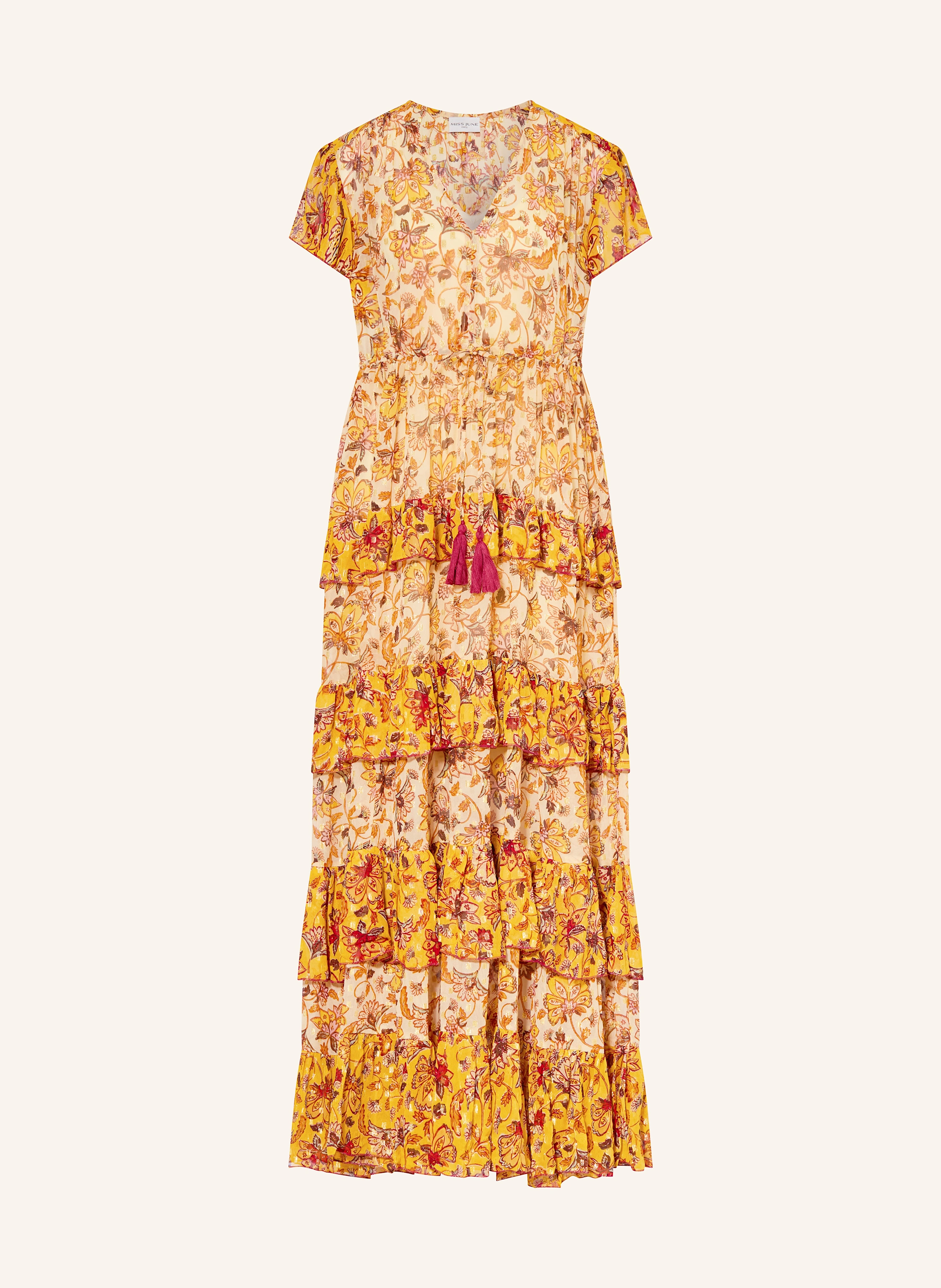 MISS JUNE Kleid mit Glitzergarn und Rüschen