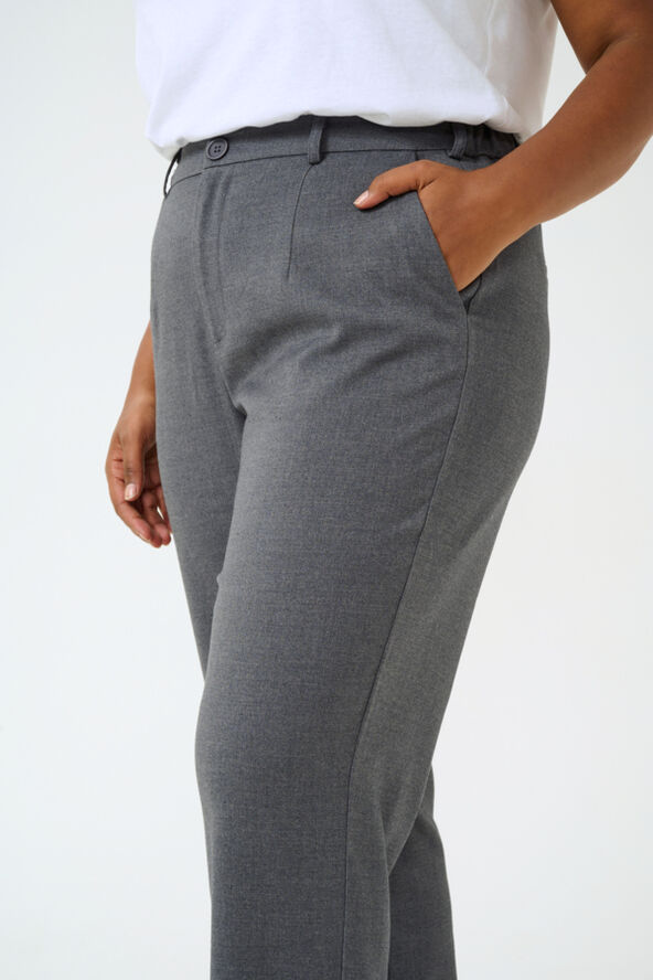 Kaffe Curve KCmerla Straight Pants Dark grey melange