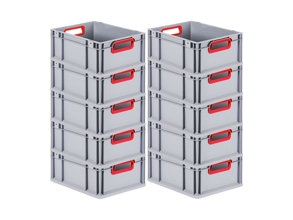 PROREGAL Eurobox Nextgen Kleur HxBxD 17 x 30 x 40 cm 16 liter Handgrepen Rood Open gladde bodem Euro container transportbox