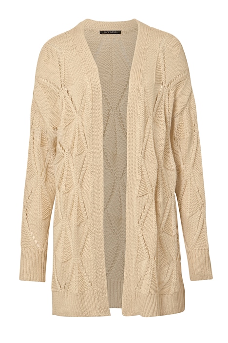 Strickjacke, oversized, offene Form, Strukturstrick, Langarm
