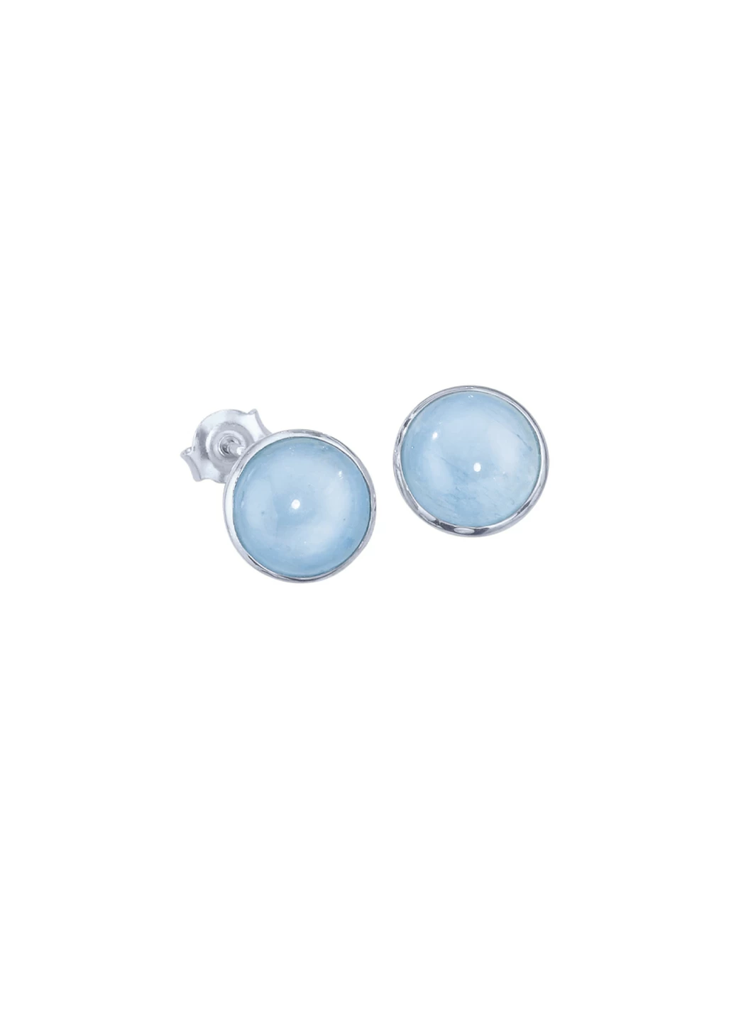 Ohrstecker mit echt Milky-Aquamarin