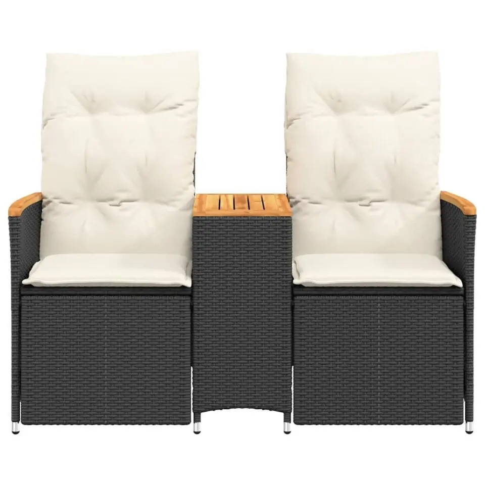 vidaXL - Tuinbank - Zwart - Poly rattan