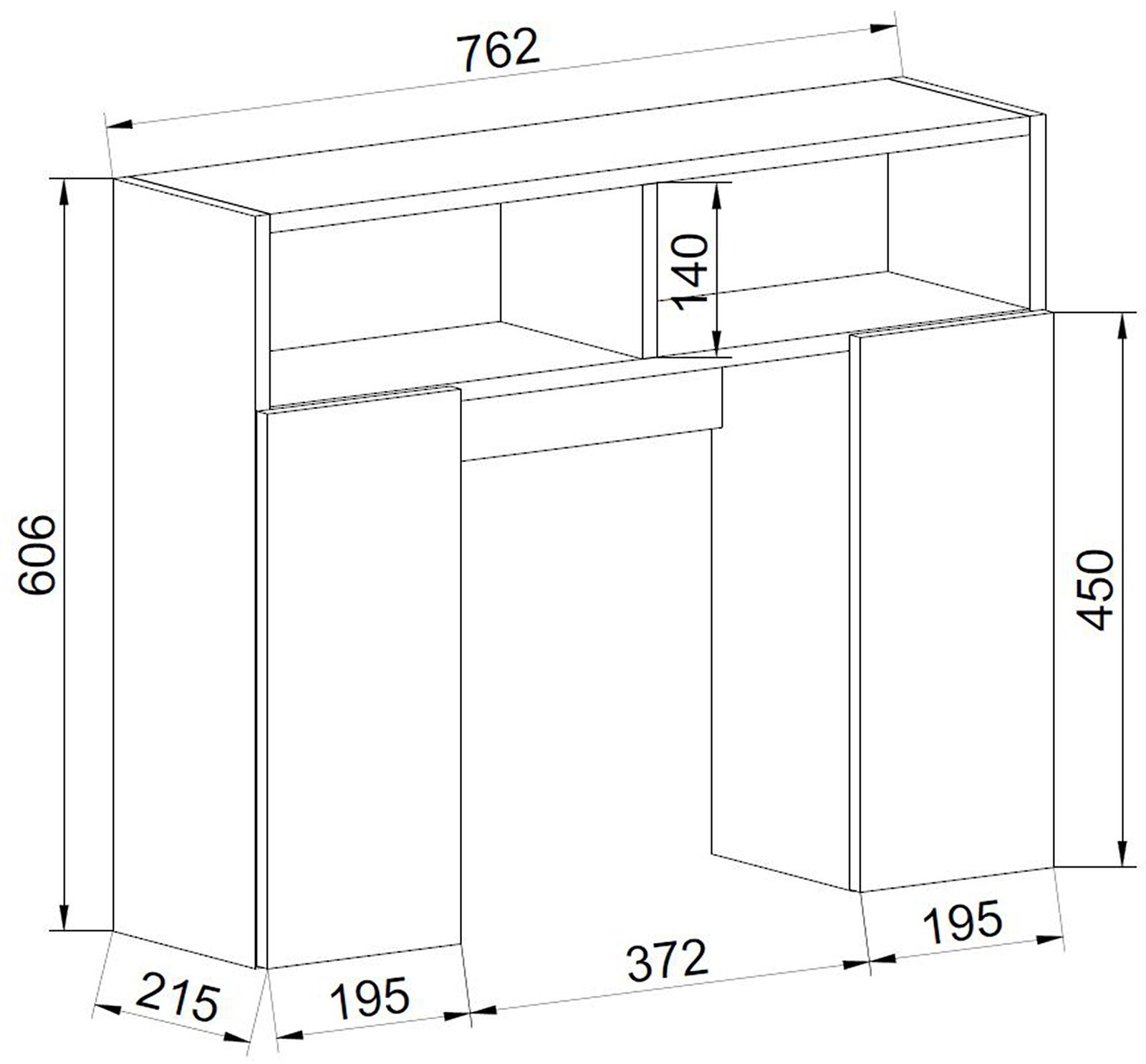 WC-Hängeschrank TINOLI - weiß - 76 cm