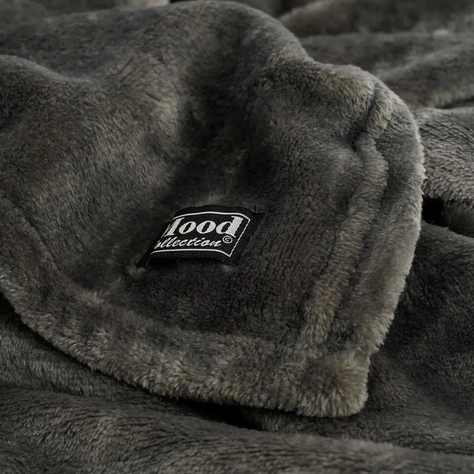 Mica Decorations Famke Fleece Plaid - 180 x 130 cm - Antraciet