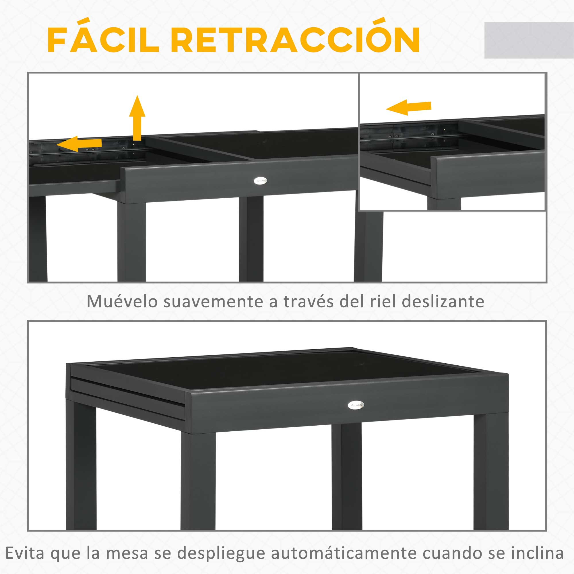 Mesa de jardim extensível em alumínio Outsunny