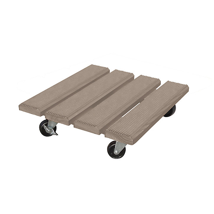 Support roulant pour plante Roul'Bac original bois taupe 30 x 30 cm