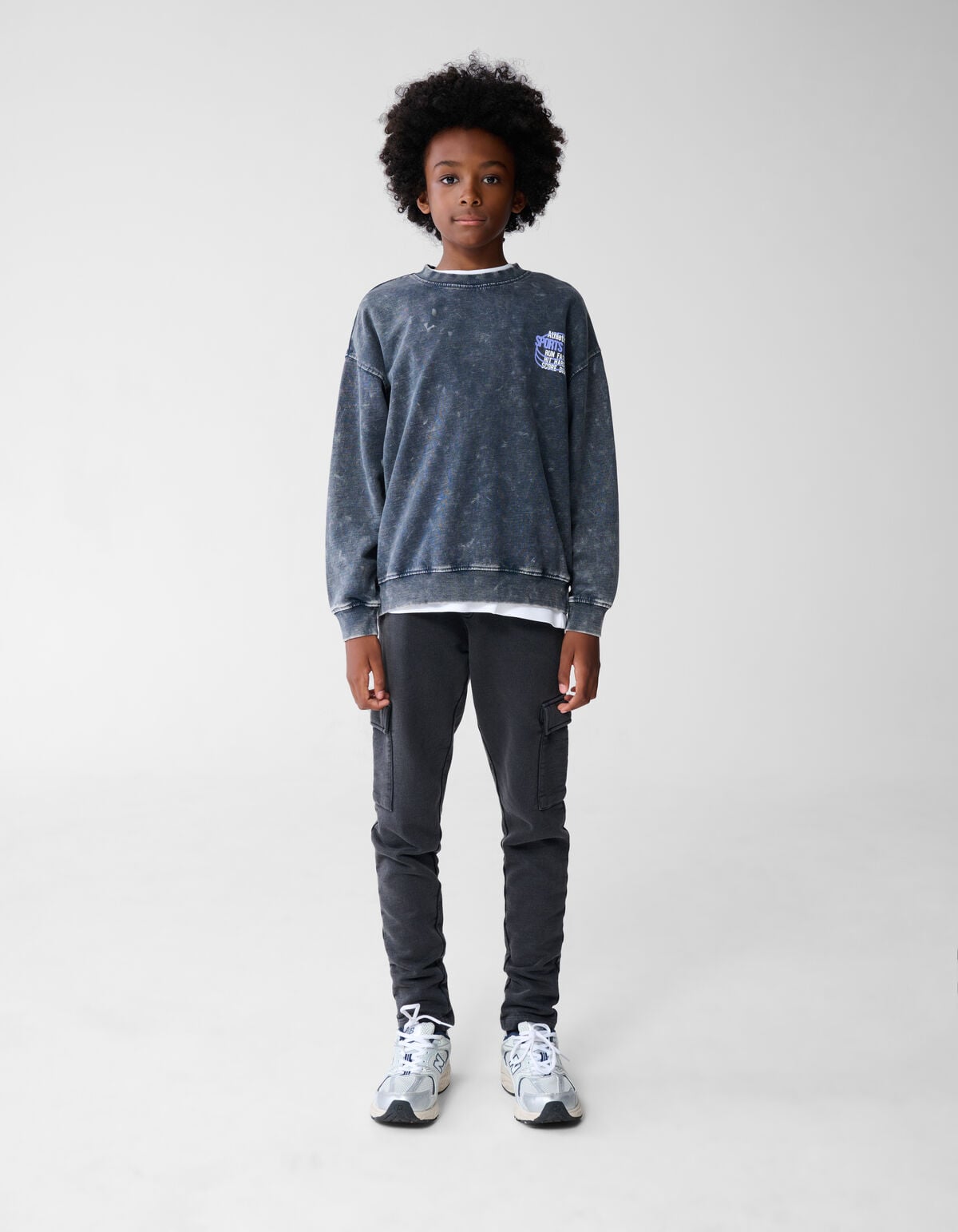 Washed Cargo Broek Donkergrijs