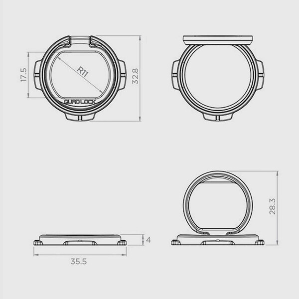 Quad Lock - Support anneau Phone Ring/Stand Noir