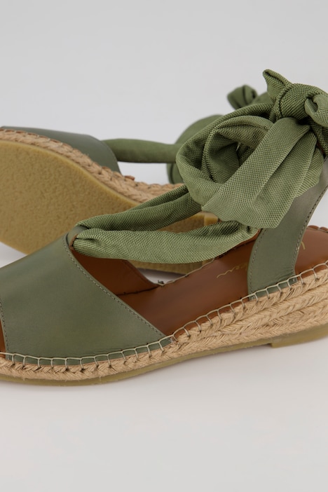 Leder-Espadrilles, Bast-Sohle, Weite-H