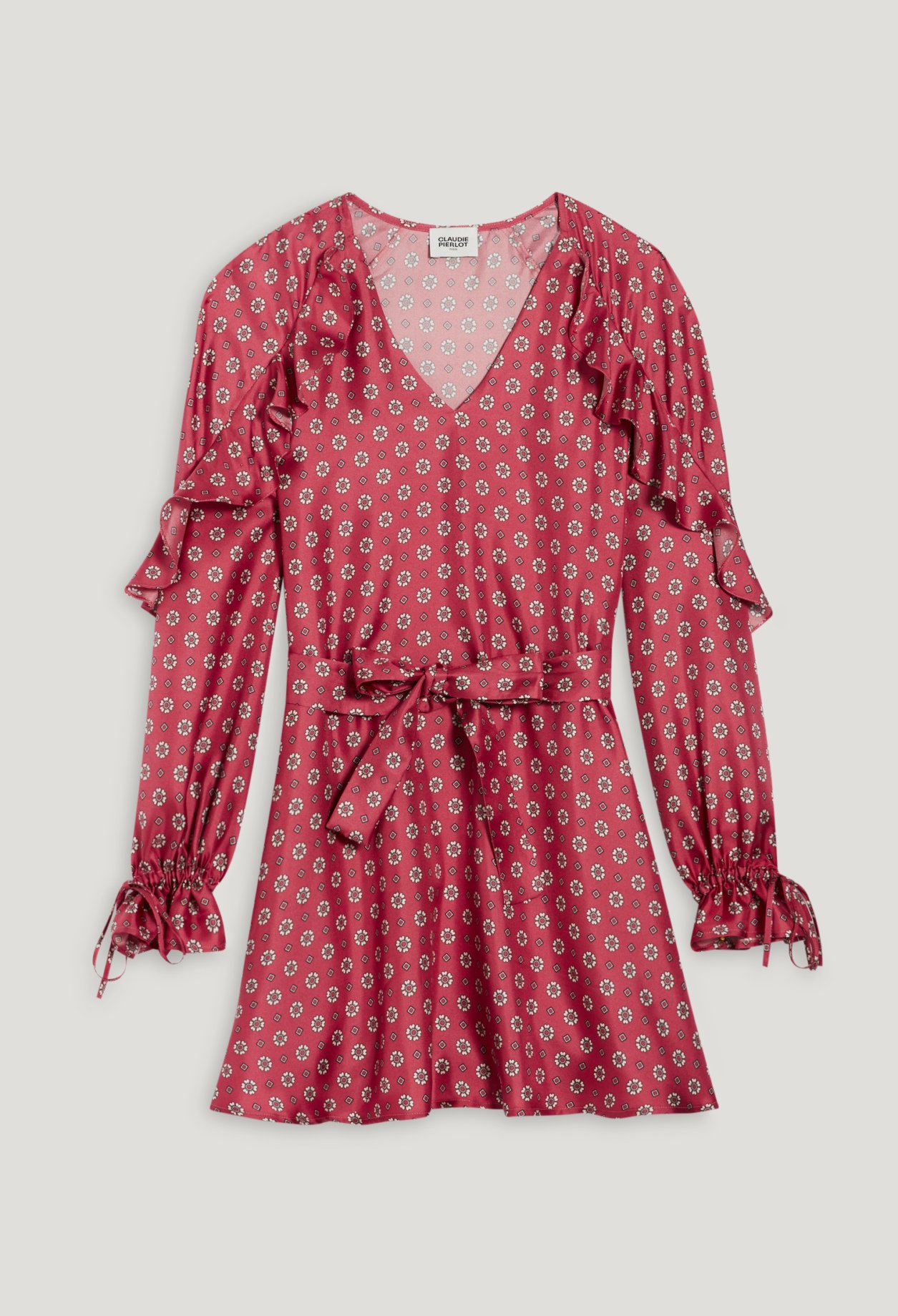 Robe courte satinee imprimee