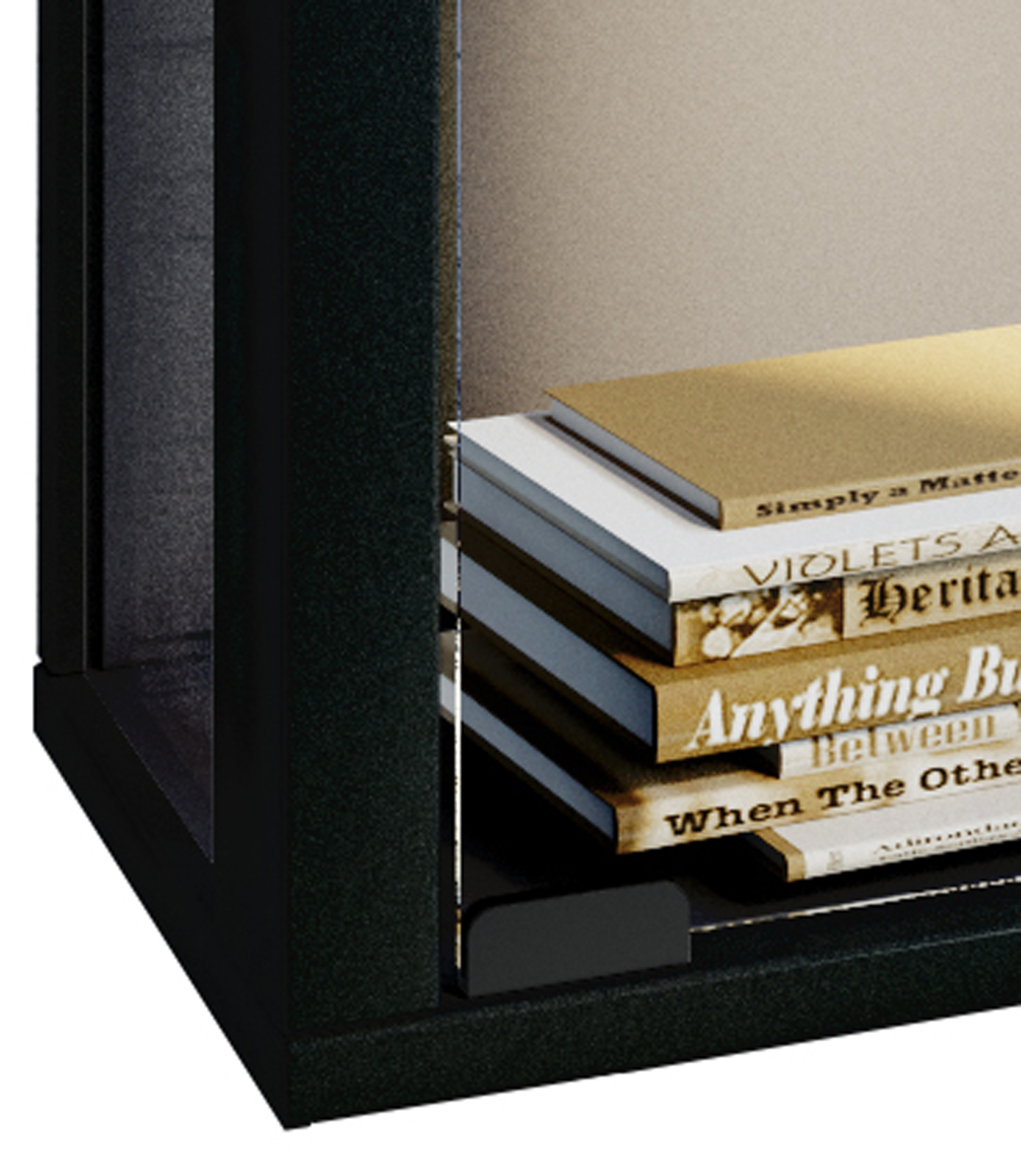 Wandvitrine Udina - schwarz - mit Beleuchtung - 80 cm breit