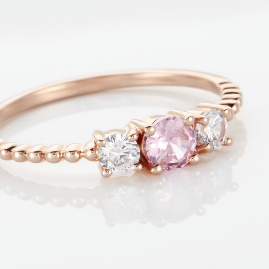 Bague Shahar Argent Rose Oxyde De Zirconium